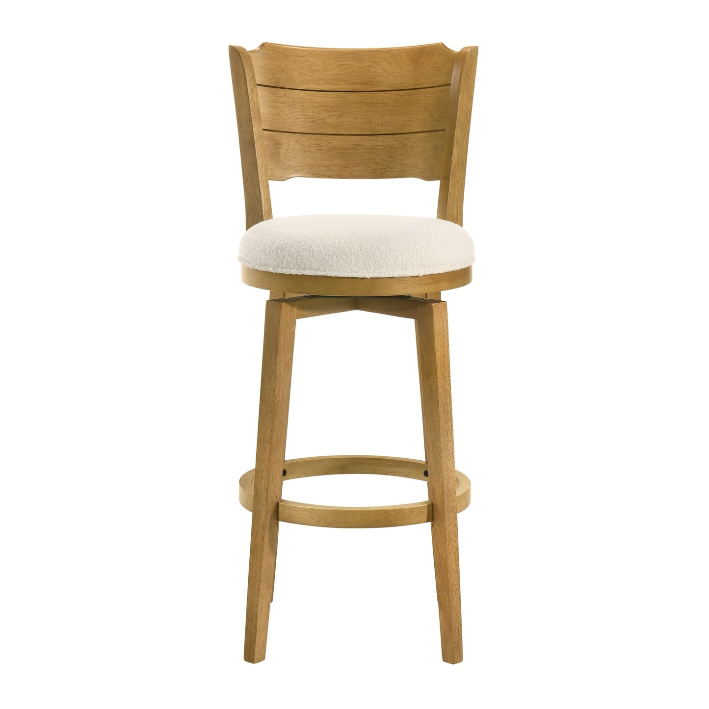 Winsley - Coastal Modern Swivel Wood Bar Height Kitchen Bar Stool