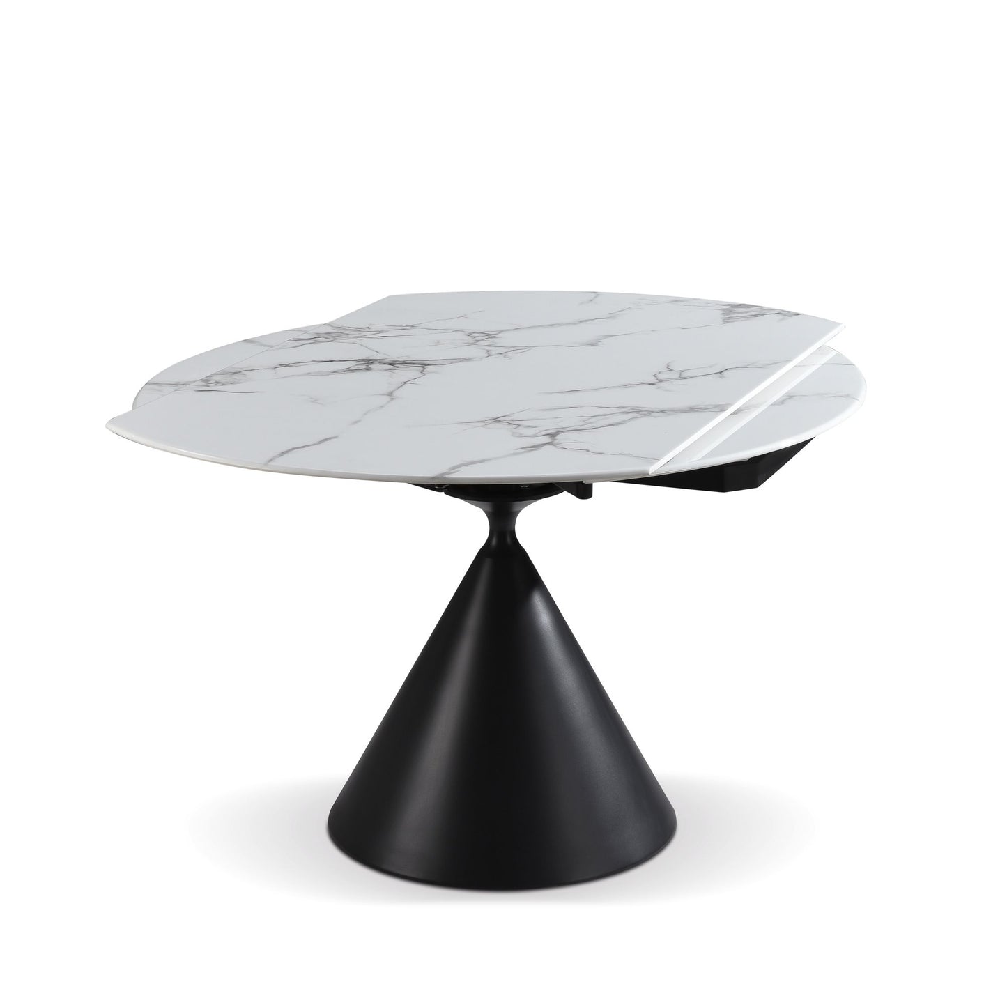 Abel - Extendable Round Dining Table - White