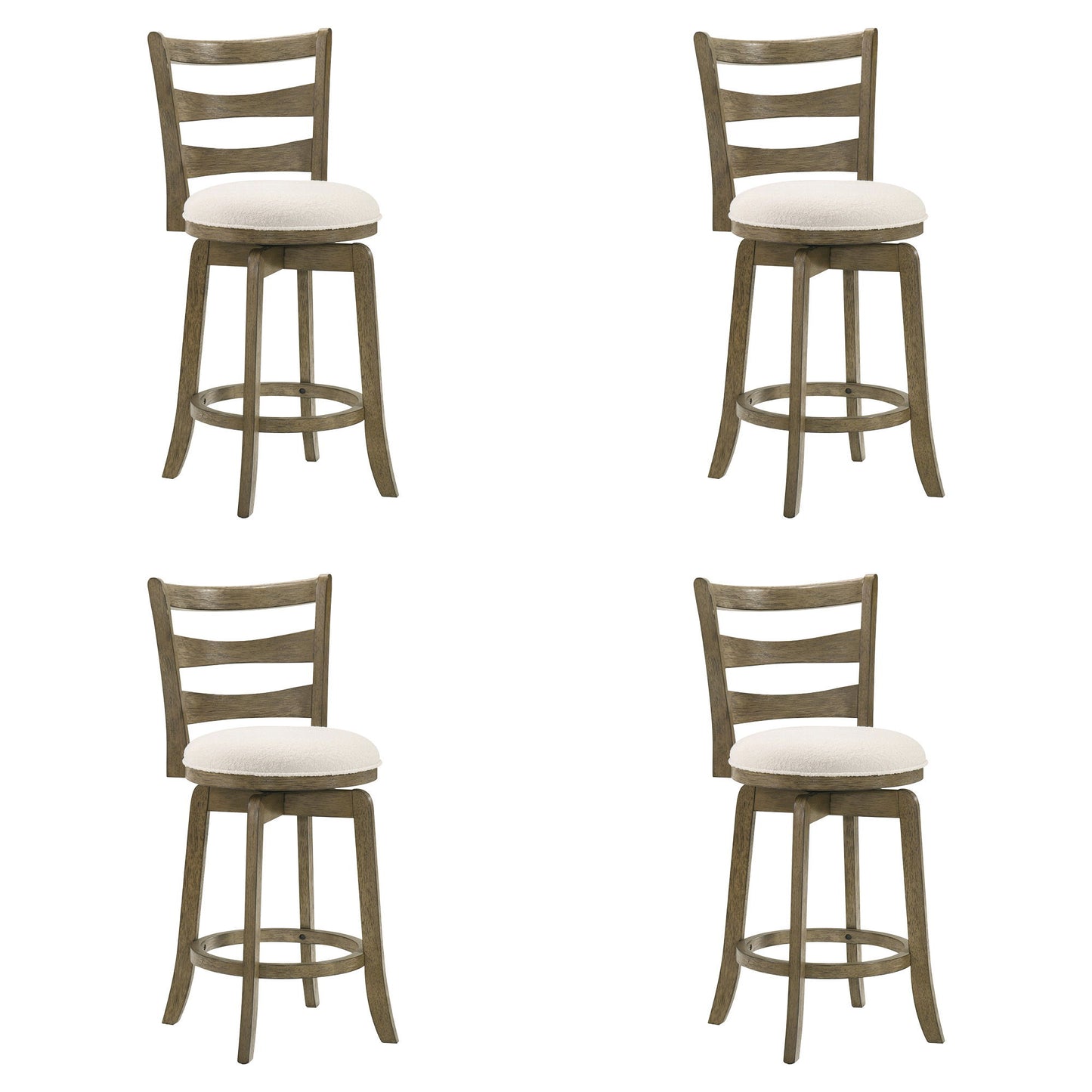 Melindra - Modern Farmhouse Swivel Wood Counter Height Kitchen Bar Stool