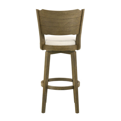 Winsley - Coastal Modern Swivel Wood Bar Height Kitchen Bar Stool