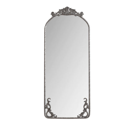 Full Body Arched Mirror With Vintage Carved Applique
