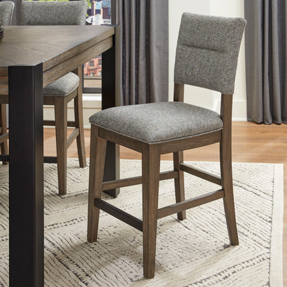 Cedar Fork - 54" Dining Square Counter Table With 4 Counter Stools - Smoked Arabica