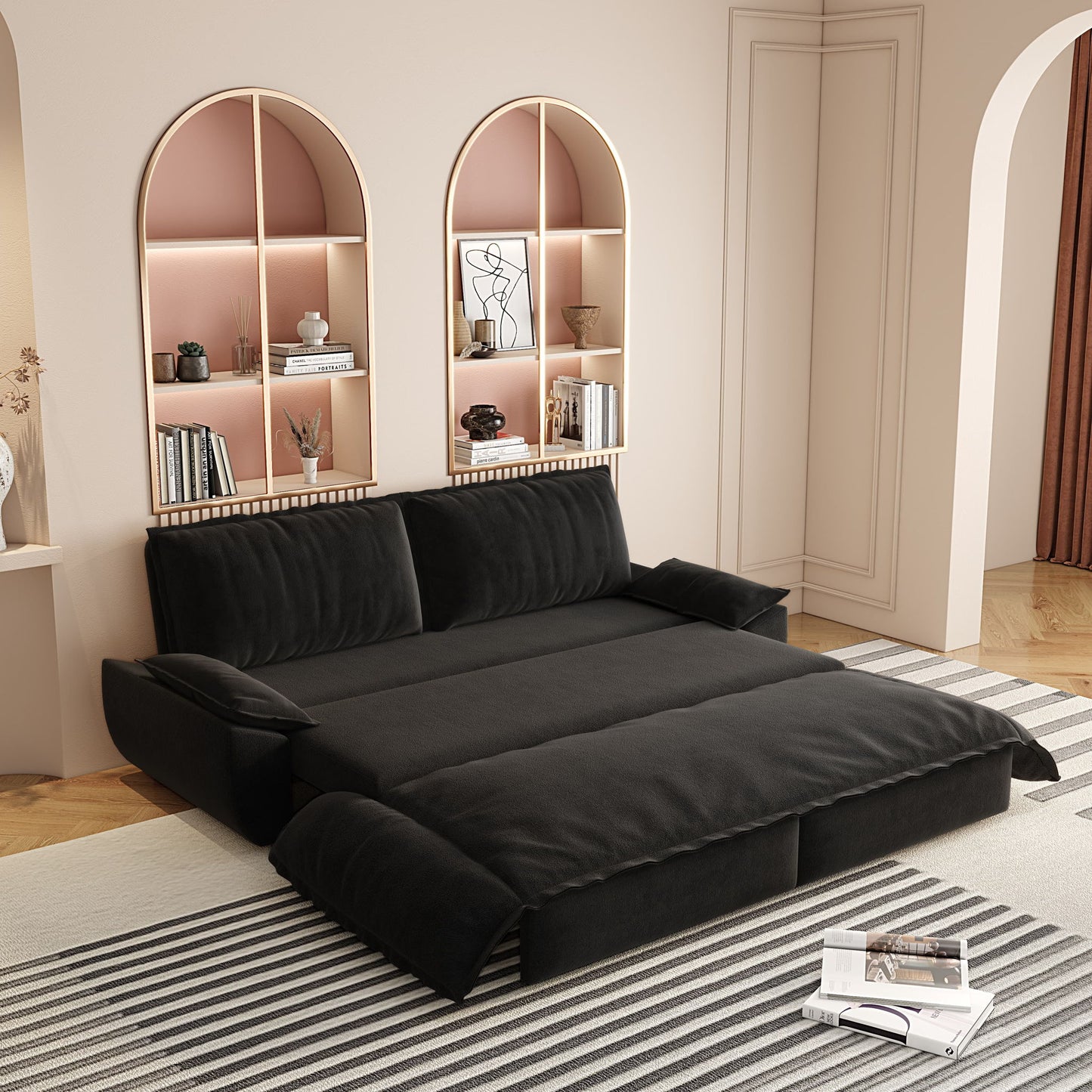 Queen Pull Out Sofa Bed, 3 In 1 Convertible Sleeper Sofa