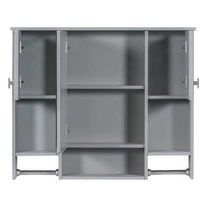 Wall Mounted Bathroom Storage Cabinet With Mirror, Medicine Cabinet With Towel Bar