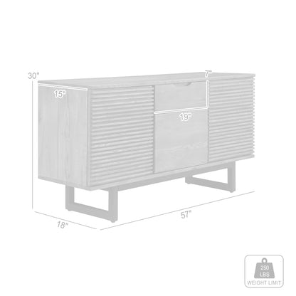 Aldo - Sideboard Buffet Cabinet With Metal Legs - Brown Oak / Black