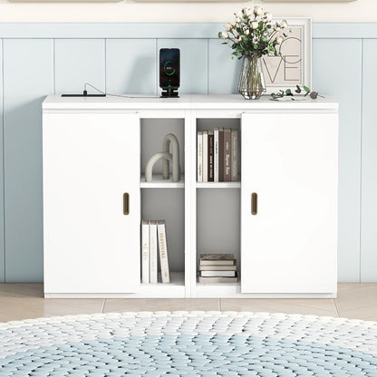 Murphy Bed With Shelves, Cabinets And USB Ports
