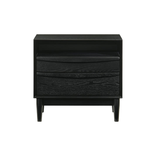 Artemio - 2 Drawer Wooden Nightstand With Shelf