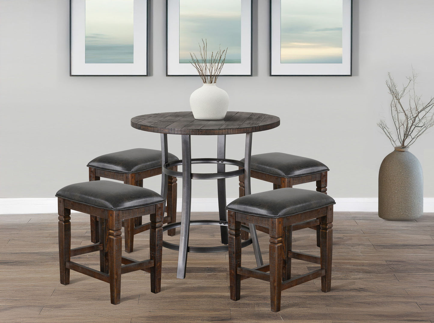 Counter Height Backless Stool Dining Set