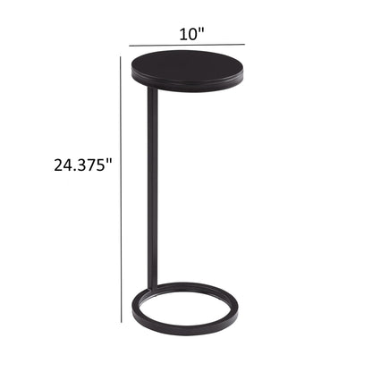 Yancey - Round Metal Accent Table - Antique Bronze