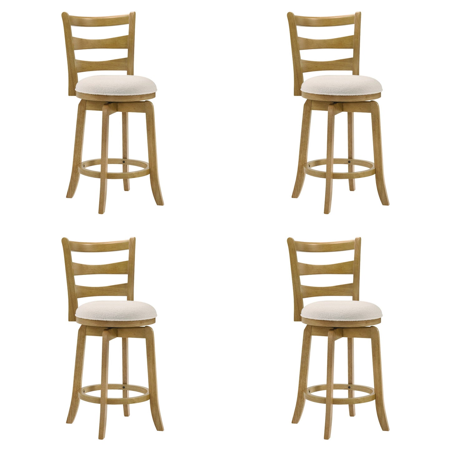 Melindra - Modern Farmhouse Swivel Wood Counter Height Kitchen Bar Stool