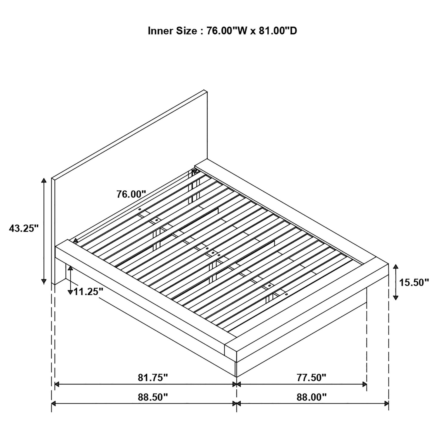 Tokyo - LED Panel Bed With Structured Headboard