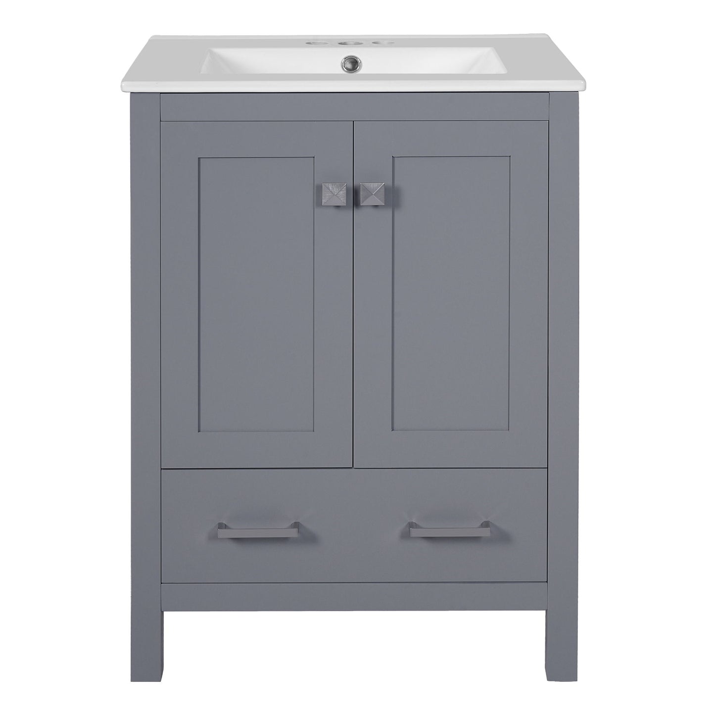Bathroom Vanity With Integrated Undermount Ceramic Sink, 2 Doors And 1 Drawer, Soft Close Hinges