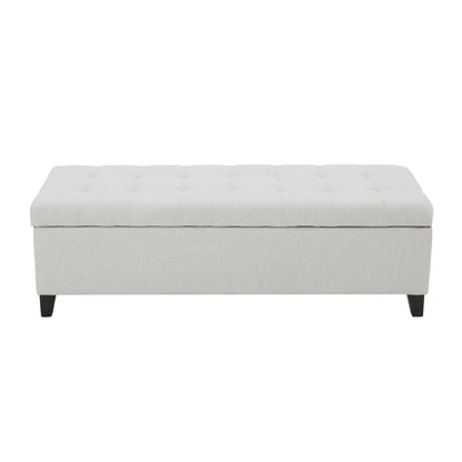 Upholstered Storage Ottoman Bench, Foot Rest For Bedroom