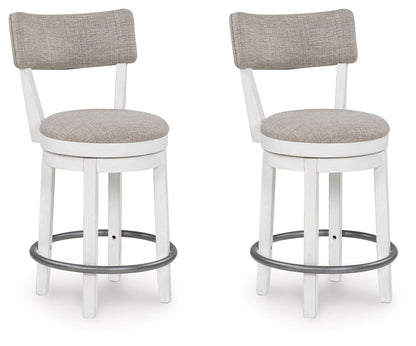 Robbinsdale - Antique White - Upholstered Swivel Barstool (Set of 2)