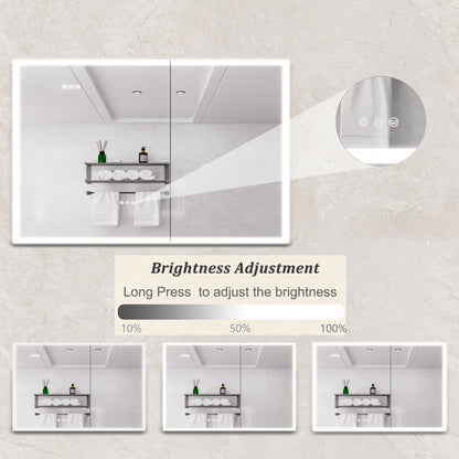 Bathroom Medicine Cabinet With Lights, LED Medicine Cabinet With Mirror, Lighted Medicine Cabinet With Defogger