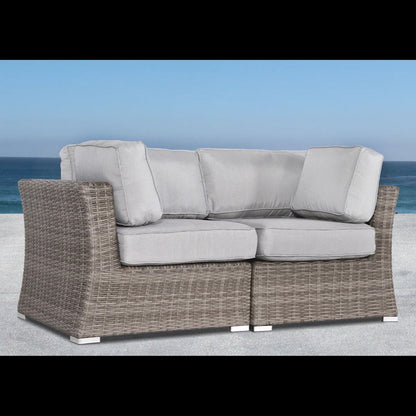 Elegant Wide Outdoor Wicker Loveseat With Plush Cushions Perfect For Cozy Gatherings - Gray / Gray Mix