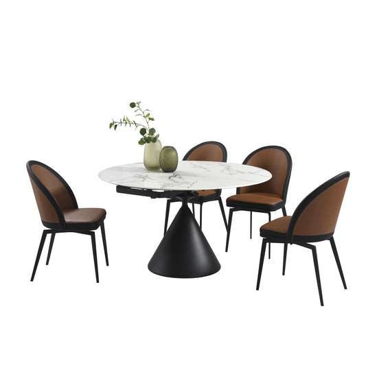 Abel - 5-Piece Dining Set - White
