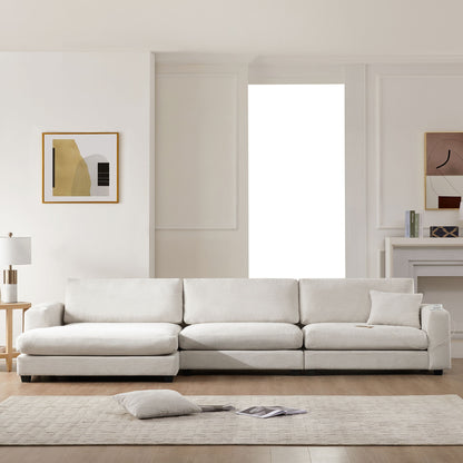 Oversized Sectional L Shaped Cloud Couch With USB Charging Port Cup Holder Deep And Wide Seat Sofa With Chaise Comfy