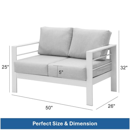 Patio All-Weather Loveseat With Thick Cushions