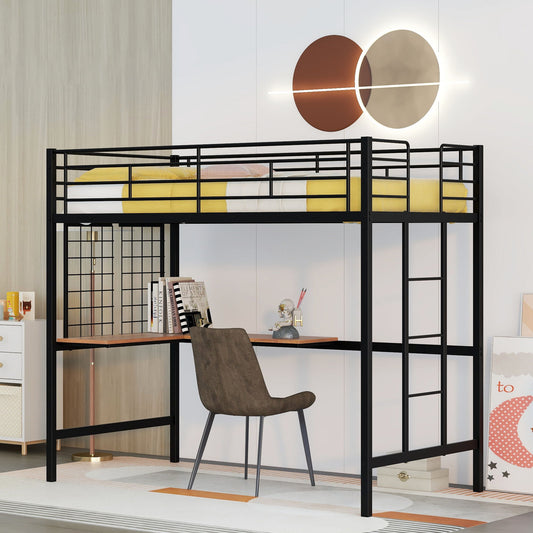 Bed With Desk And Grid