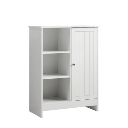 Classic Freestanding Bathroom And Kitchen Storage Cabinet With Adjustable Shelves - White
