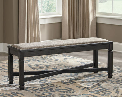 Tyler Creek - Black / Grayish Brown - Upholstered Bench