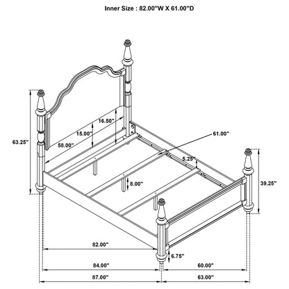 Berwick - 4 Poster Queen Bed With Serpentine Headboard - Dark Oak