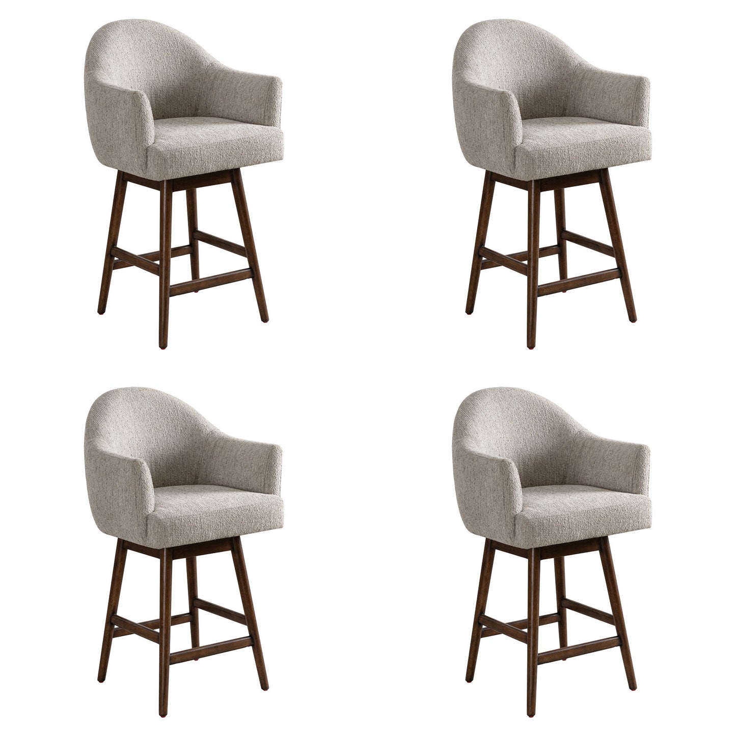 Jaxon - Brown Solid Wood Upholstered 26" Counter Height Swivel Barstool