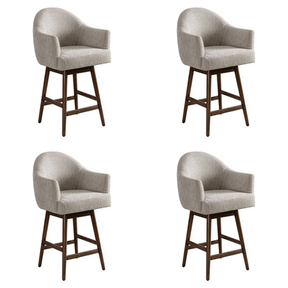 Jaxon - Brown Solid Wood Upholstered 26" Counter Height Swivel Barstool