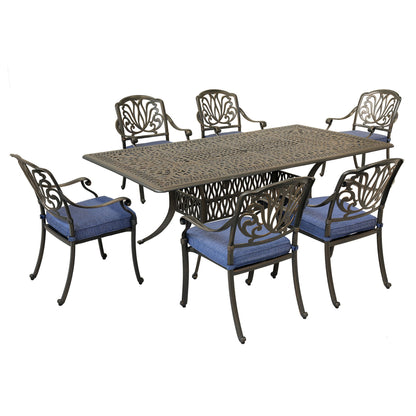Rectangular Long Dining Set With Sunbrella Cushions