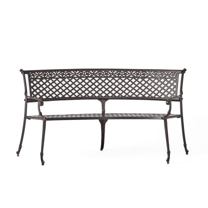 Sector - Bench With Curved Design And Diamond Cross Seat - Copper