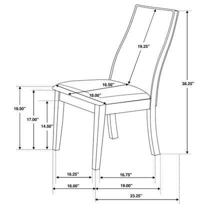 Upholstered Dining Chair (Set of 2) - Taupe / Brown
