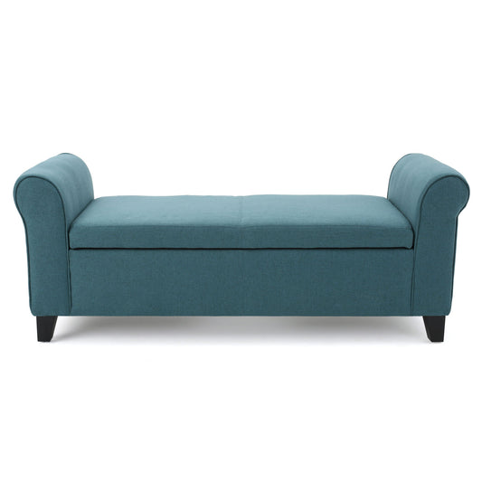 Hayes - Armed Storage Bench With Rolled Arms And Button Tufting