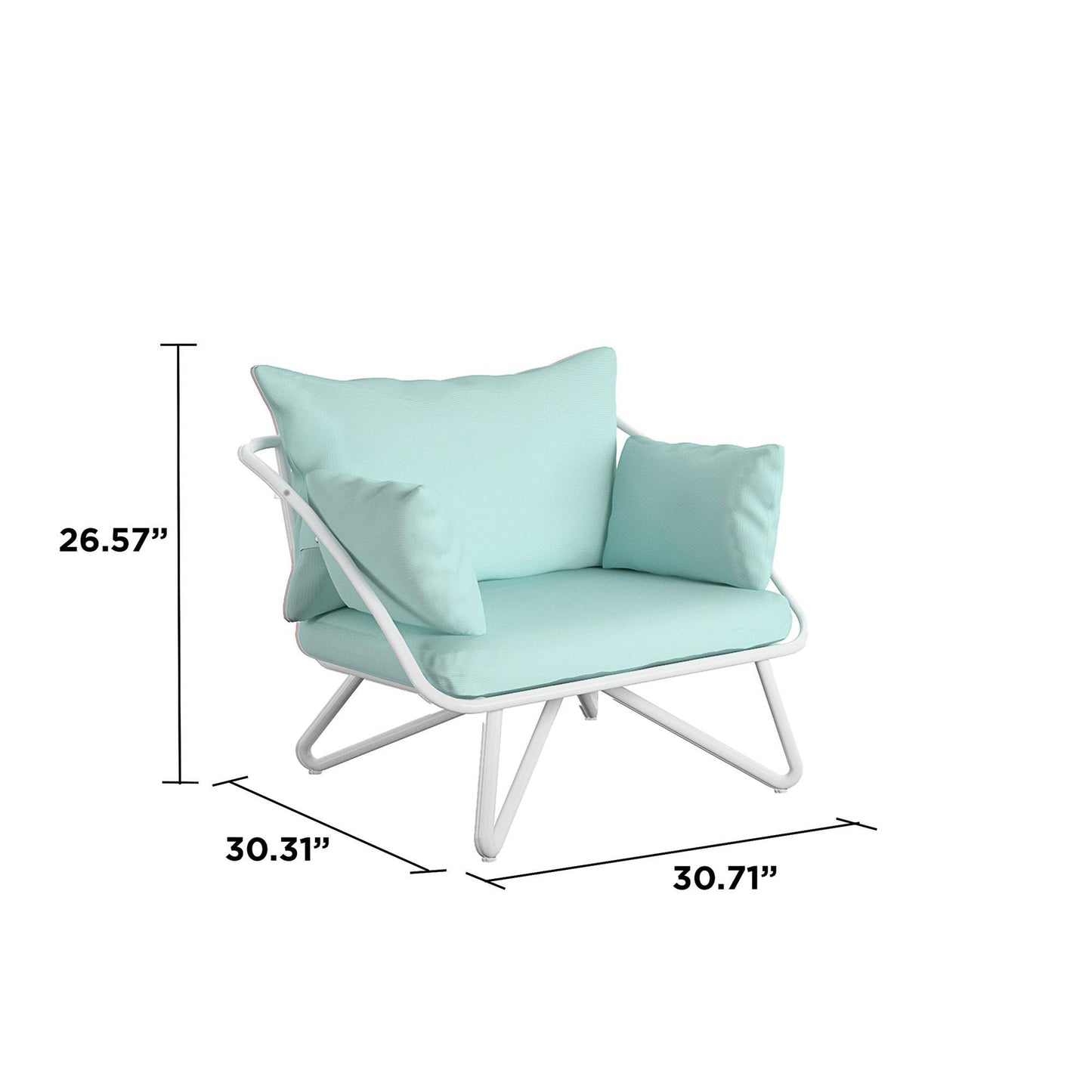 Teddi - Outdoor Lounge Chairs Set (Set of 2) - Aqua