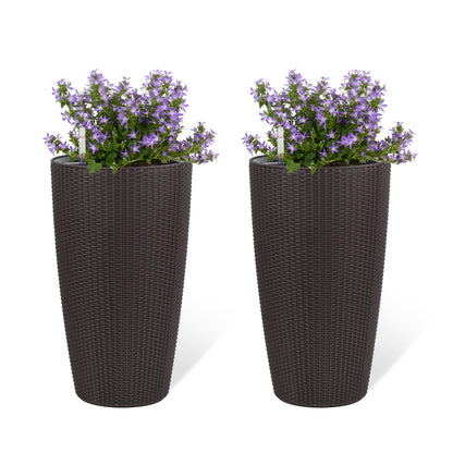 Tall Planters Set With Water Level Monitor And Auto Watering