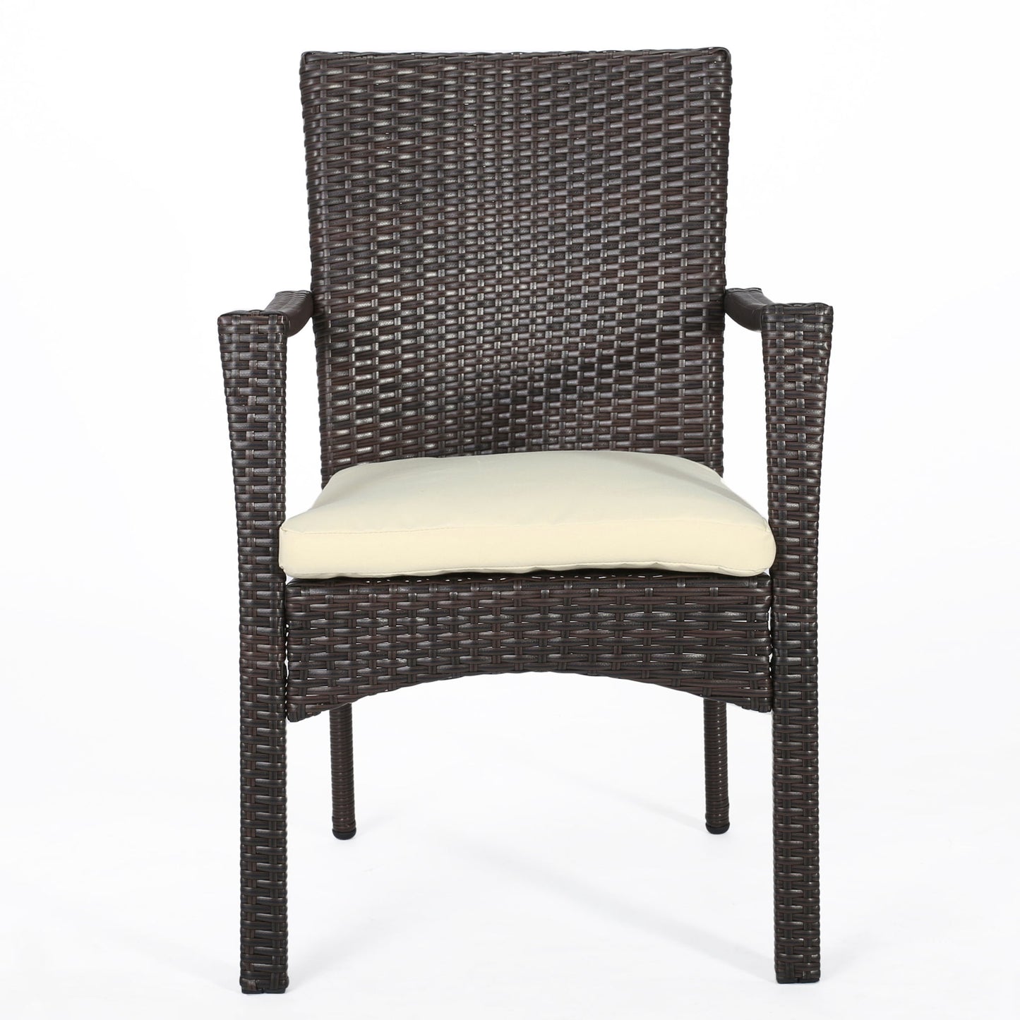 3 Piece Bistro Set With Water Resistant Cushions And 2 Chairs - Brown Multi