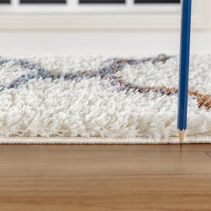 Loft Shag - 5' 3" X 7' Shaggy Area Rug, Polypropylene - Ivory
