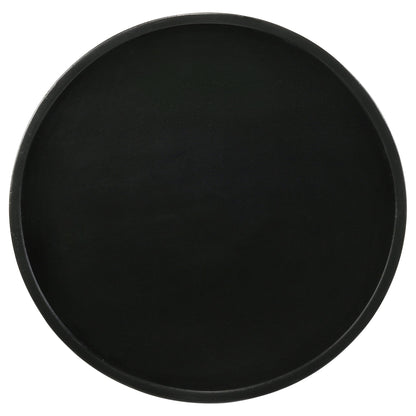 Stain Pedestal Accent Round Table With Lipped Top - Black
