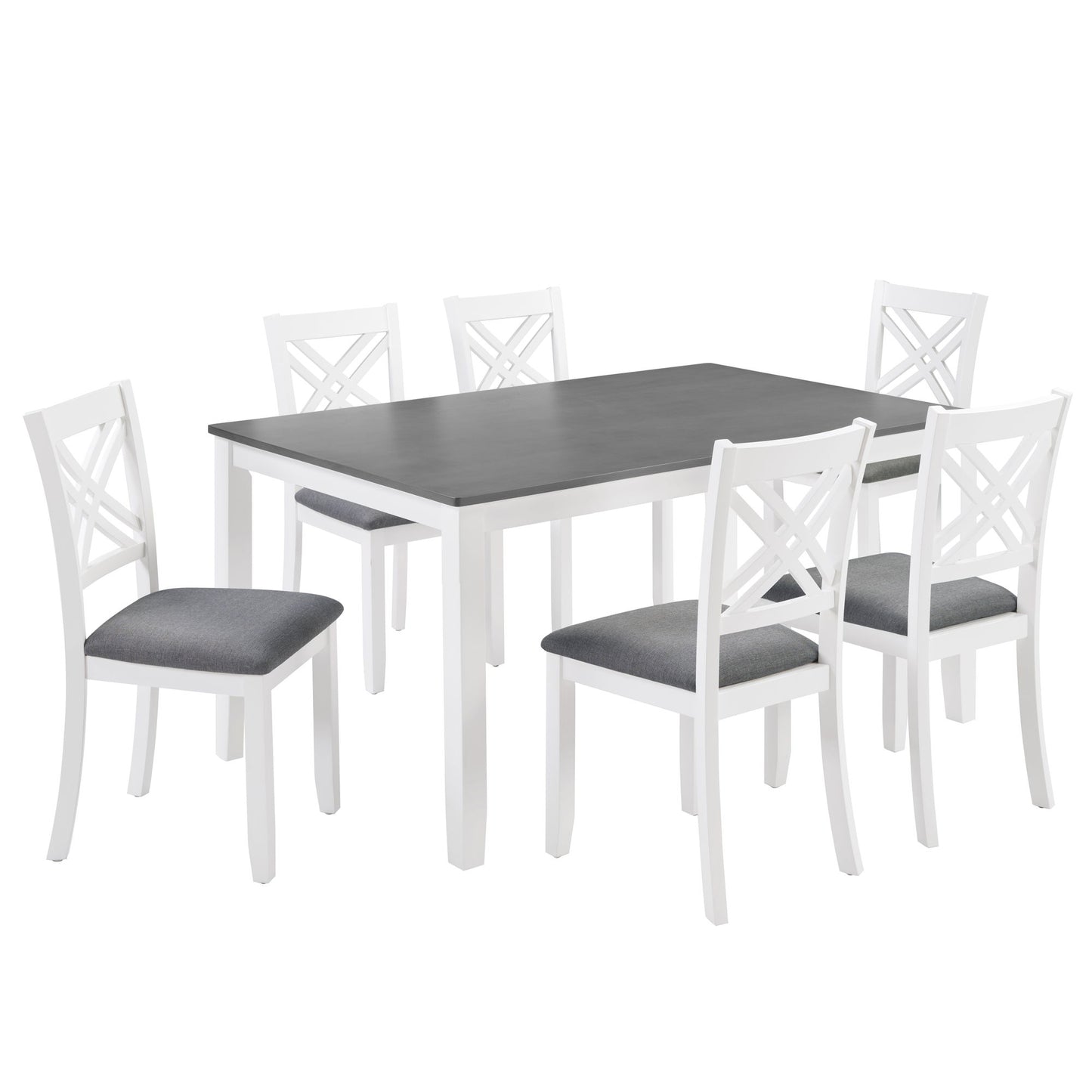 Kitchen Dining Set, Rectangular Dining Table & Upholstered Chairs