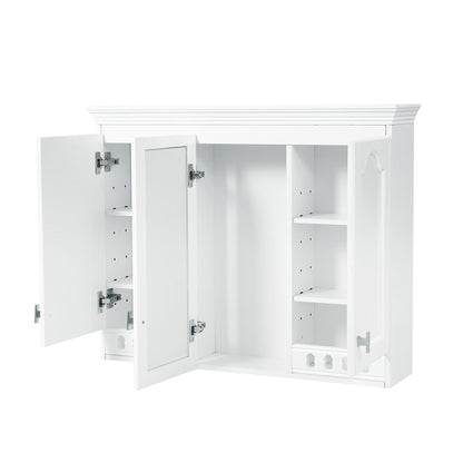 Wall Mount Mirror Cabinet With Adjustable Shelves, Soft Closing Hinges