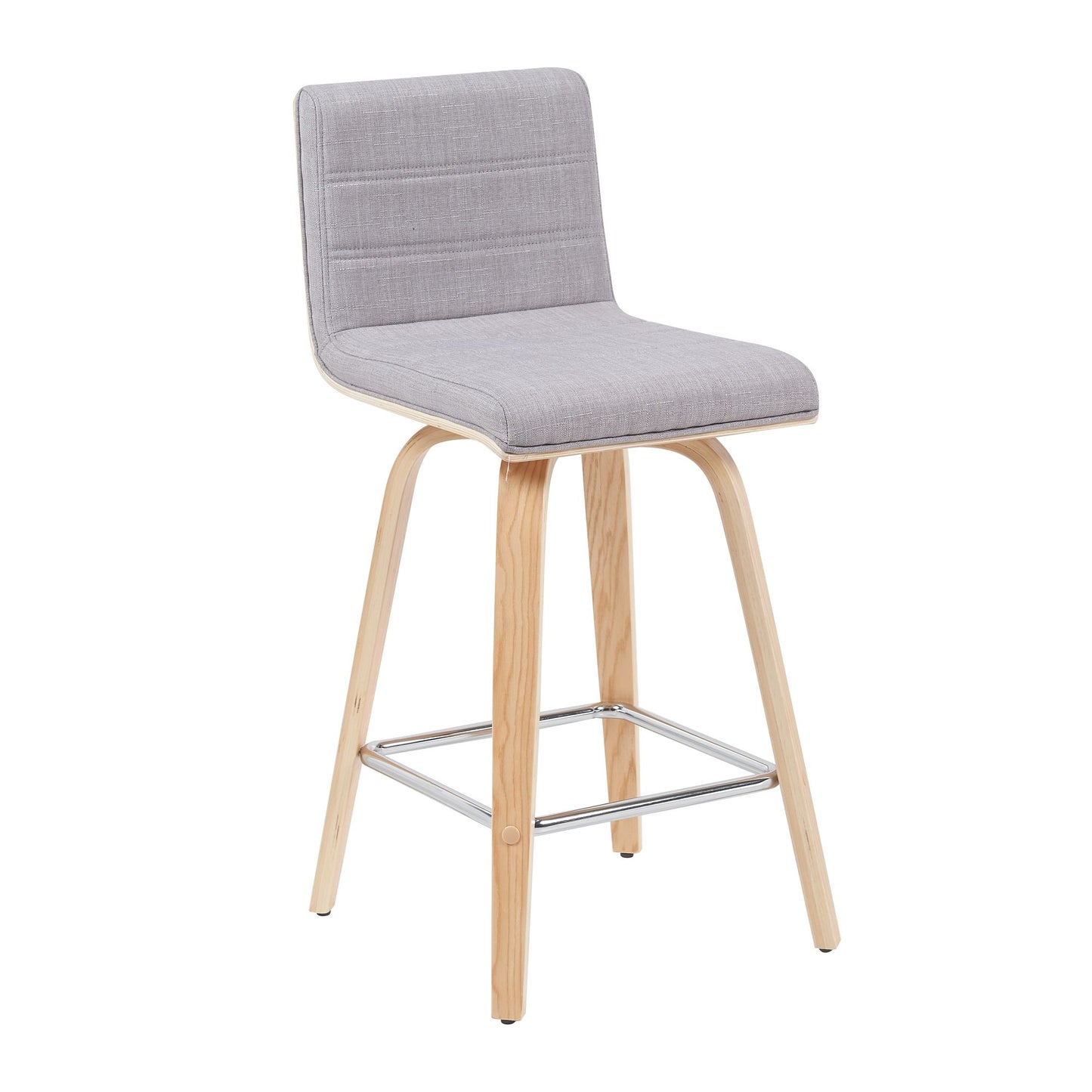 Vienna - Modern Counter Height Swivel Bar Stool - Patterned Oak Wood Frame