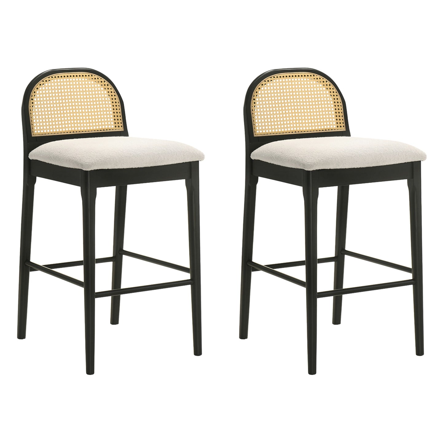 Lucio - Modern Farmhouse Wood Bar Height Kitchen Bar Stool