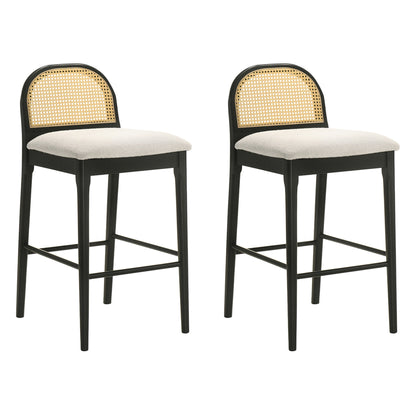 Lucio - Modern Farmhouse Wood Bar Height Kitchen Bar Stool