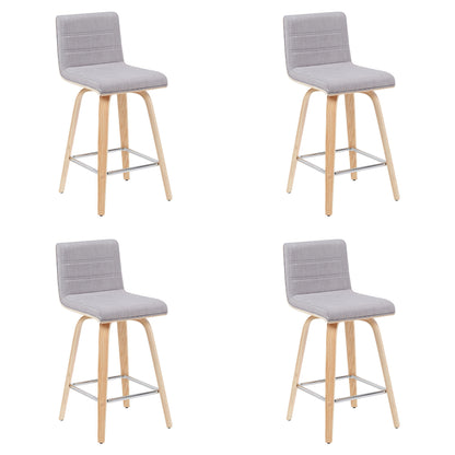 Vienna - Modern Counter Height Swivel Bar Stool - Patterned Oak Wood Frame