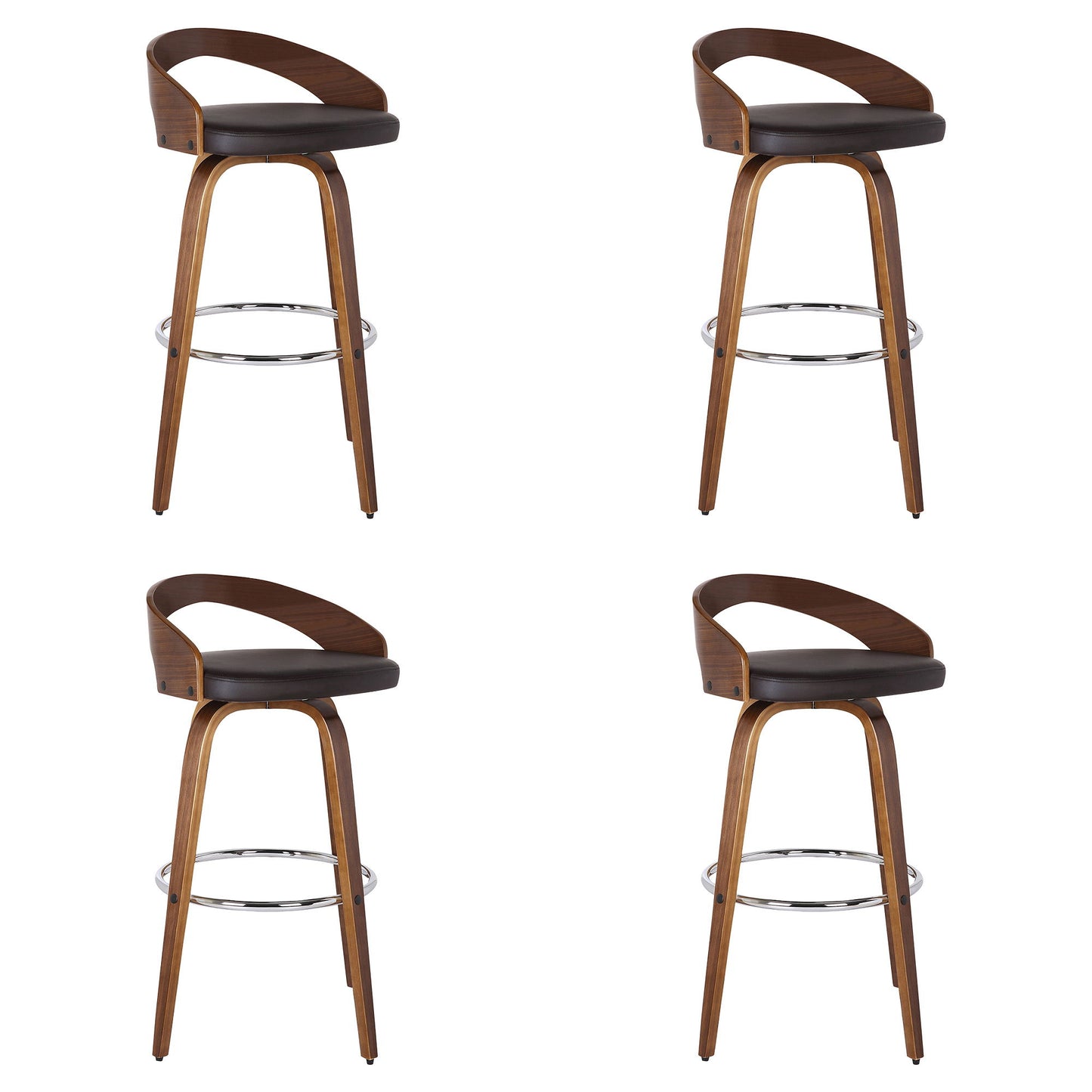 Sonia - 26" Counter Height Swivel Bar Stool - Walnut Wood