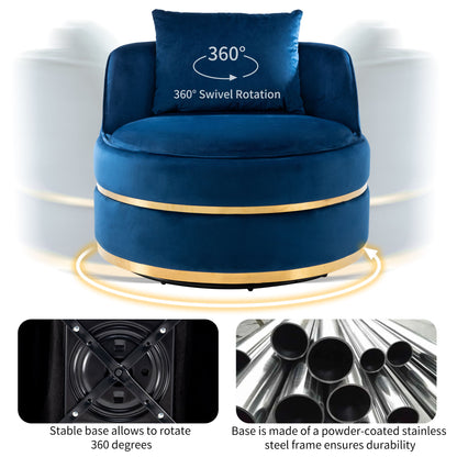 360 Degree Swivel Over Sized Upholstered Barrel Chair