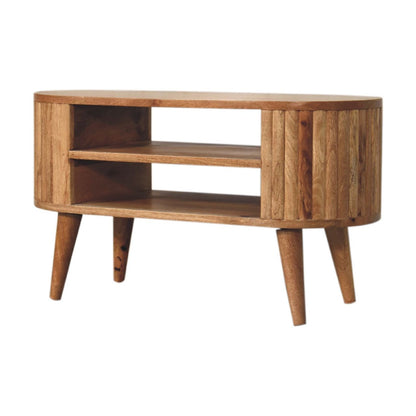 Stripe Media Unit - Oak