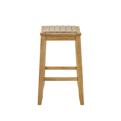 Iyani - Coastal Modern Wood Counter Height Kitchen Bar Stool