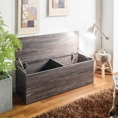 Dean - Farmhouse Storage Bench With Extra Storage 47 Inch - Gray