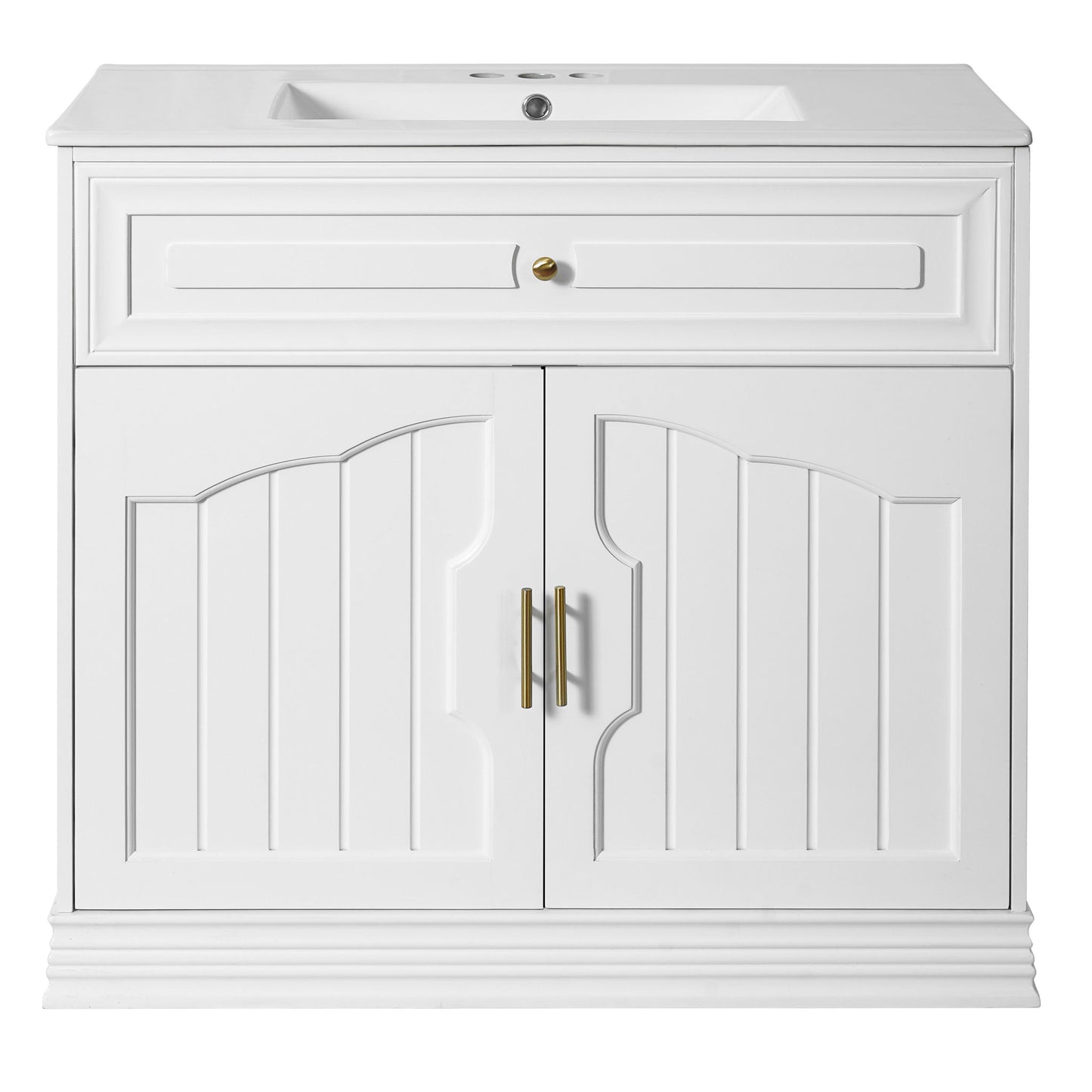 Bathroom Vanity With Sink, Cabinet With 2 Soft Closing Doors